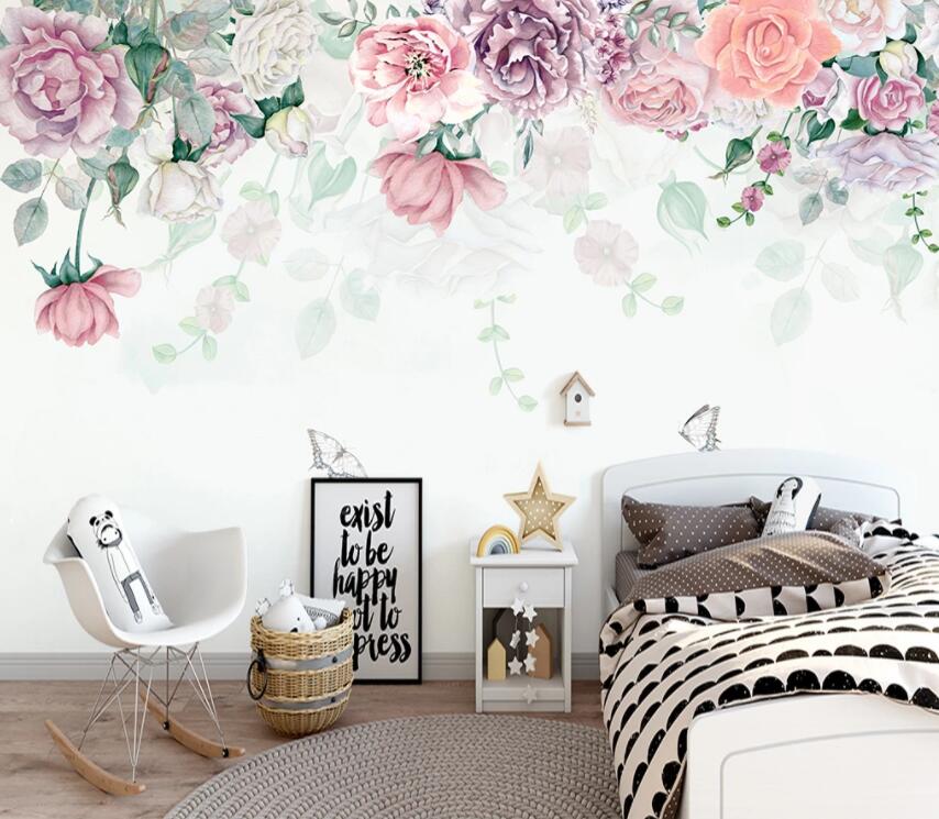3D Colored Flowers 762 Wall Murals Wallpaper AJ Wallpaper 2