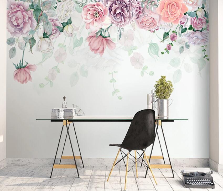3D Colored Flowers 762 Wall Murals Wallpaper AJ Wallpaper 2