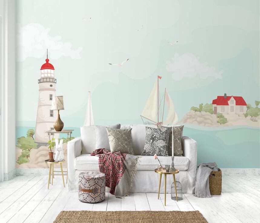 3D Castle Ocean 760 Wall Murals Wallpaper AJ Wallpaper 2