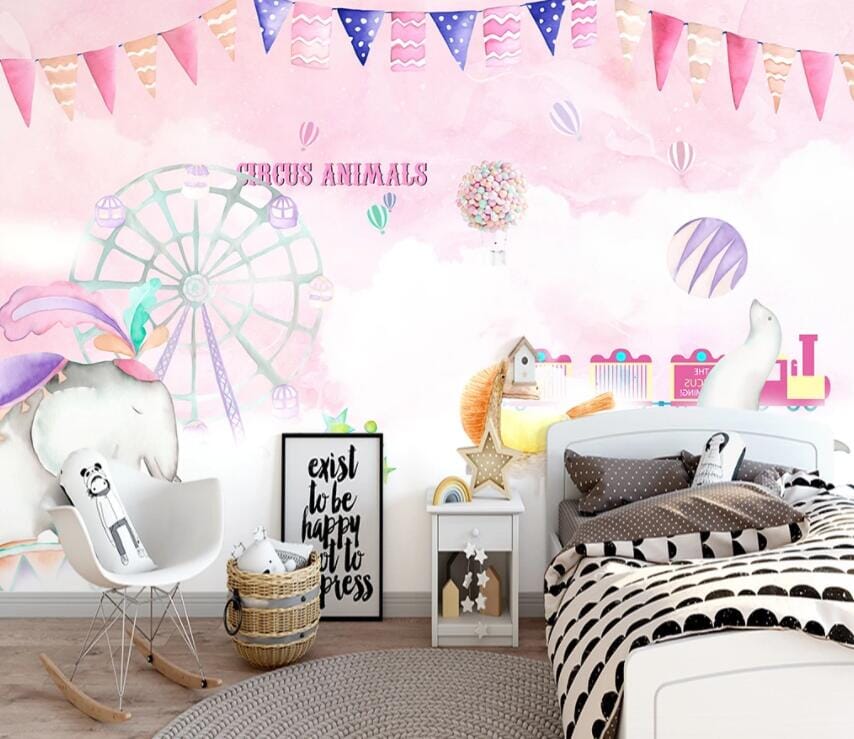 3D Ferris Wheel Flag 2150 Wall Murals Wallpaper AJ Wallpaper 2