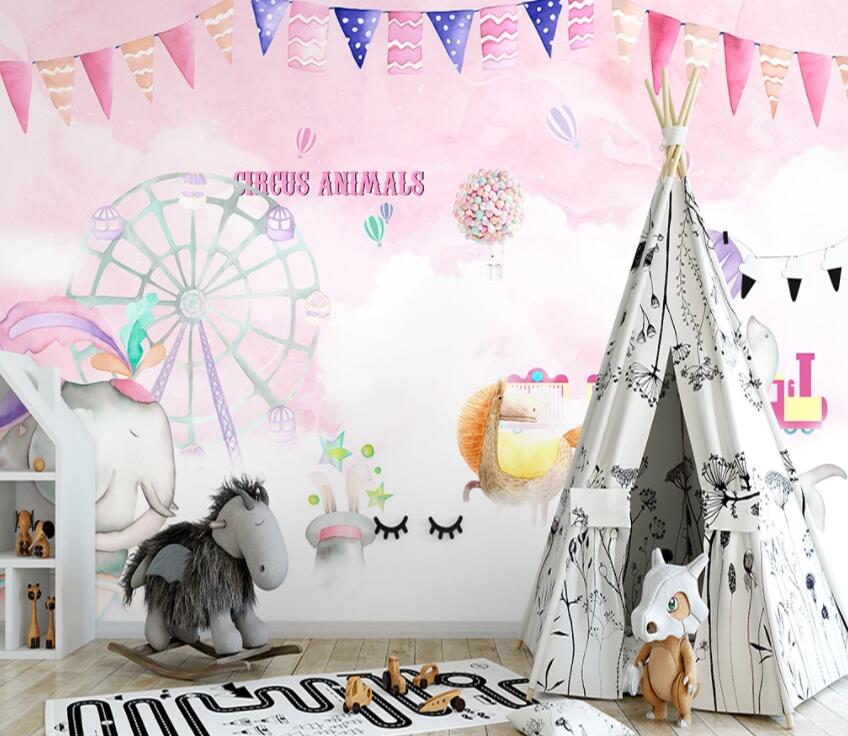 3D Pink Windmill 742 Wall Murals Wallpaper AJ Wallpaper 2