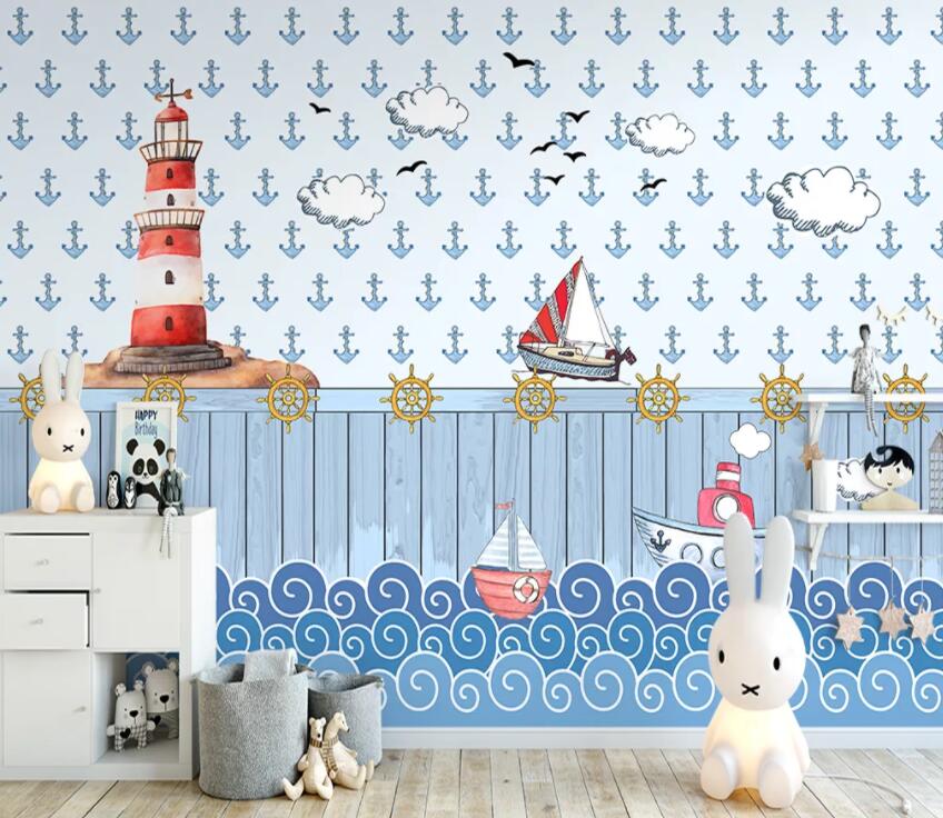 3D Castle Boat 741 Wall Murals Wallpaper AJ Wallpaper 2