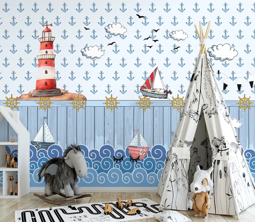 3D Castle Boat 741 Wall Murals Wallpaper AJ Wallpaper 2