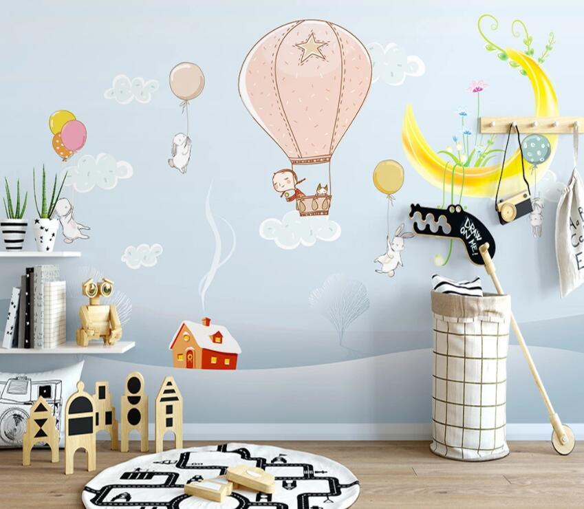 3D Balloon Moon 734 Wall Murals Wallpaper AJ Wallpaper 2