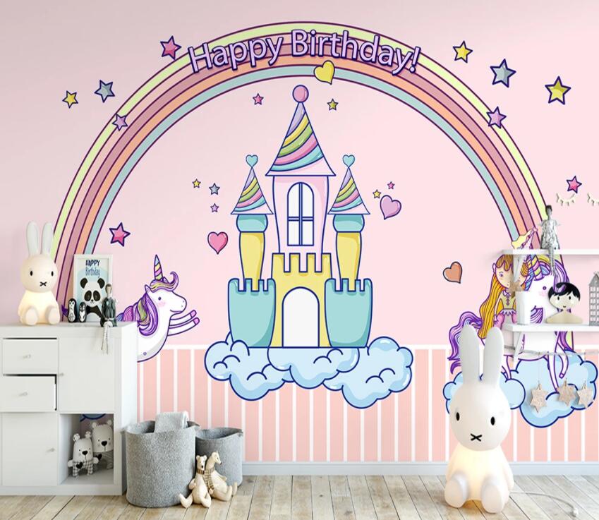 3D Pink Castle 733 Wall Murals Wallpaper AJ Wallpaper 2