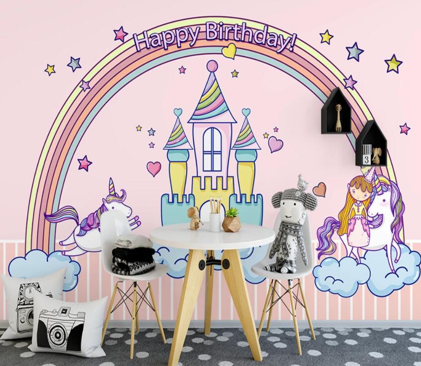 3D Pink Castle 733 Wall Murals Wallpaper AJ Wallpaper 2