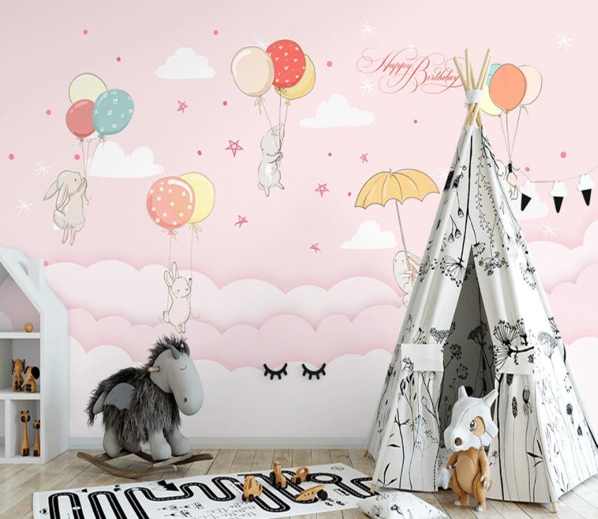 3D Pink Balloon 732 Wall Murals Wallpaper AJ Wallpaper 2