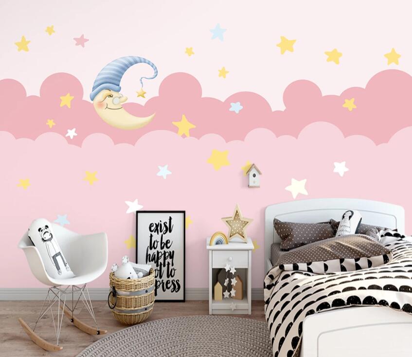 3D Star Moon 729 Wall Murals Wallpaper AJ Wallpaper 2