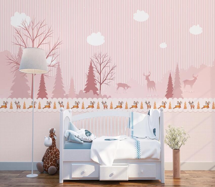 3D Pink Forest 718 Wall Murals Wallpaper AJ Wallpaper 2