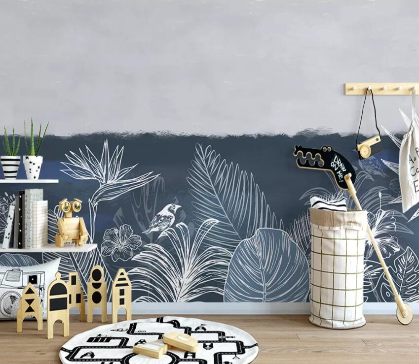 3D White Leaves 704 Wall Murals Wallpaper AJ Wallpaper 2