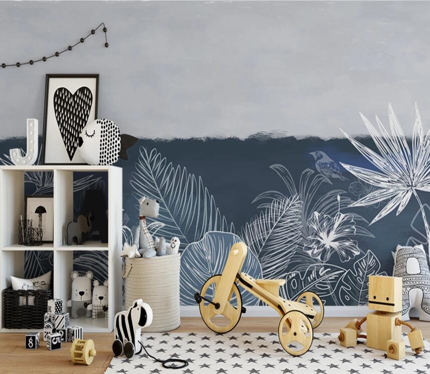 3D White Leaves 704 Wall Murals Wallpaper AJ Wallpaper 2