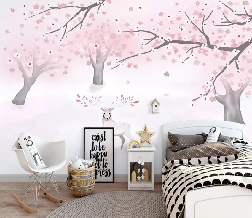 3D Pink Forest 2111 Wall Murals Wallpaper AJ Wallpaper 2