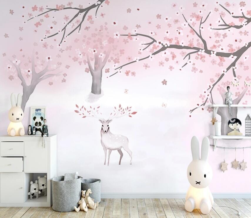 3D Pink Forest 2111 Wall Murals Wallpaper AJ Wallpaper 2