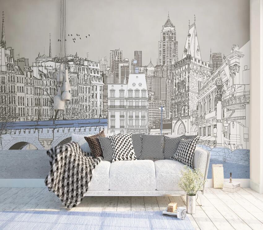 3D City 693 Wall Murals Wallpaper AJ Wallpaper 2