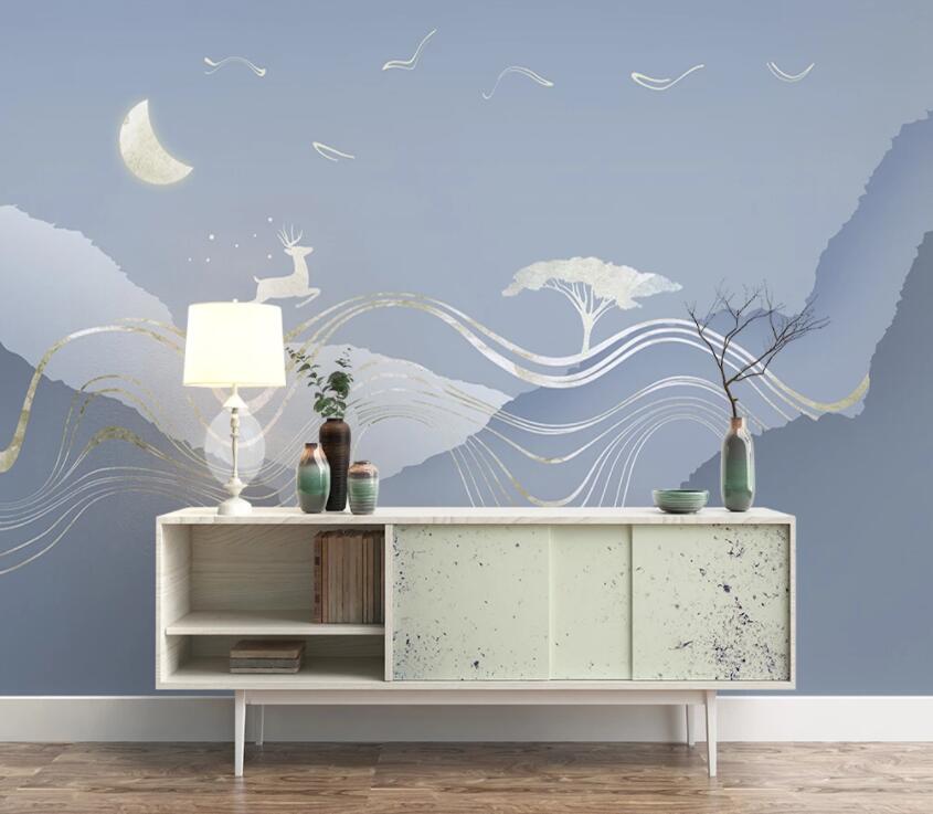 3D Moon Fawn 692 Wall Murals Wallpaper AJ Wallpaper 2