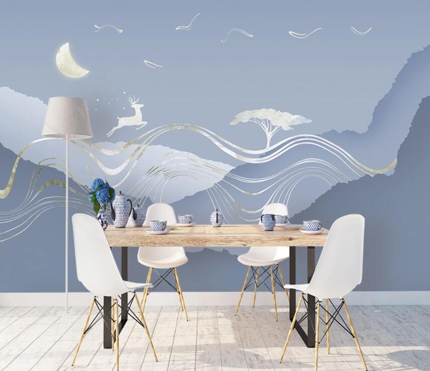 3D Moon Fawn 692 Wall Murals Wallpaper AJ Wallpaper 2