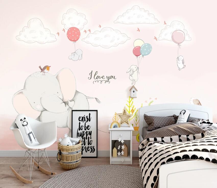 3D Bear Balloon 687 Wall Murals Wallpaper AJ Wallpaper 2