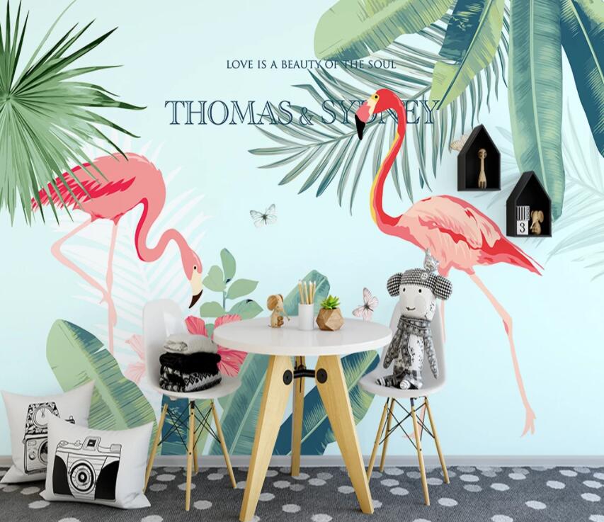 3D Pink Flamingo 680 Wall Murals Wallpaper AJ Wallpaper 2