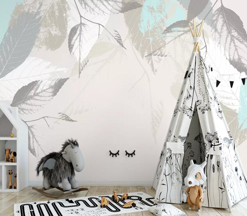 3D Colored leaves 679 Wall Murals Wallpaper AJ Wallpaper 2