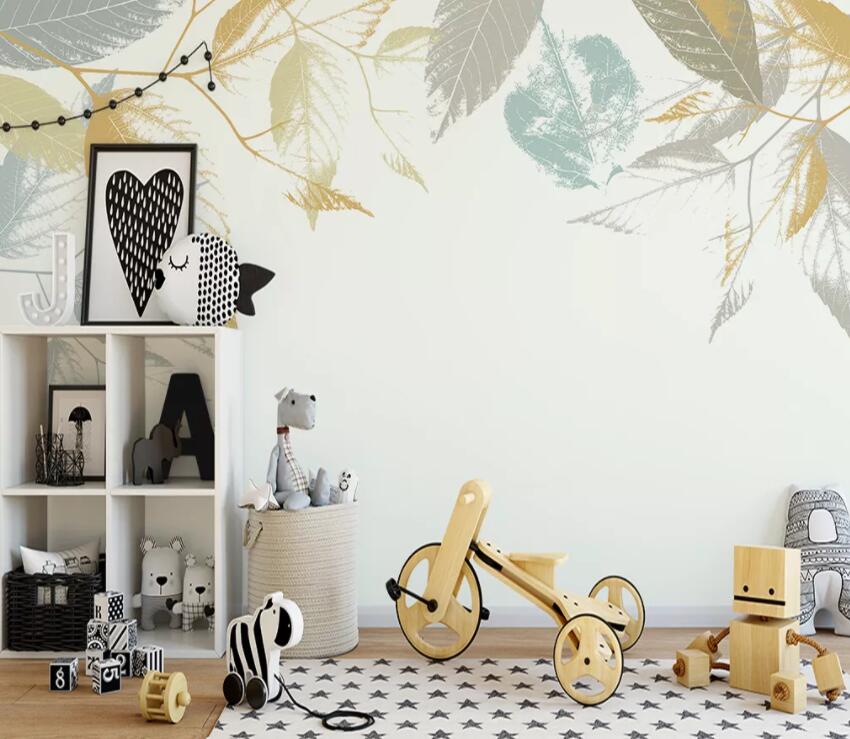 3D Colored leaves 678 Wall Murals Wallpaper AJ Wallpaper 2