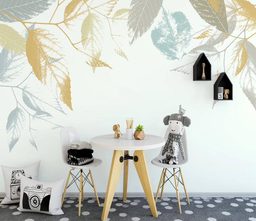 3D Colored leaves 678 Wall Murals Wallpaper AJ Wallpaper 2