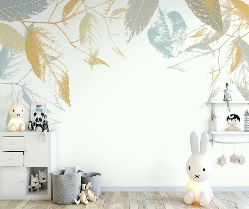 3D Colored leaves 678 Wall Murals Wallpaper AJ Wallpaper 2