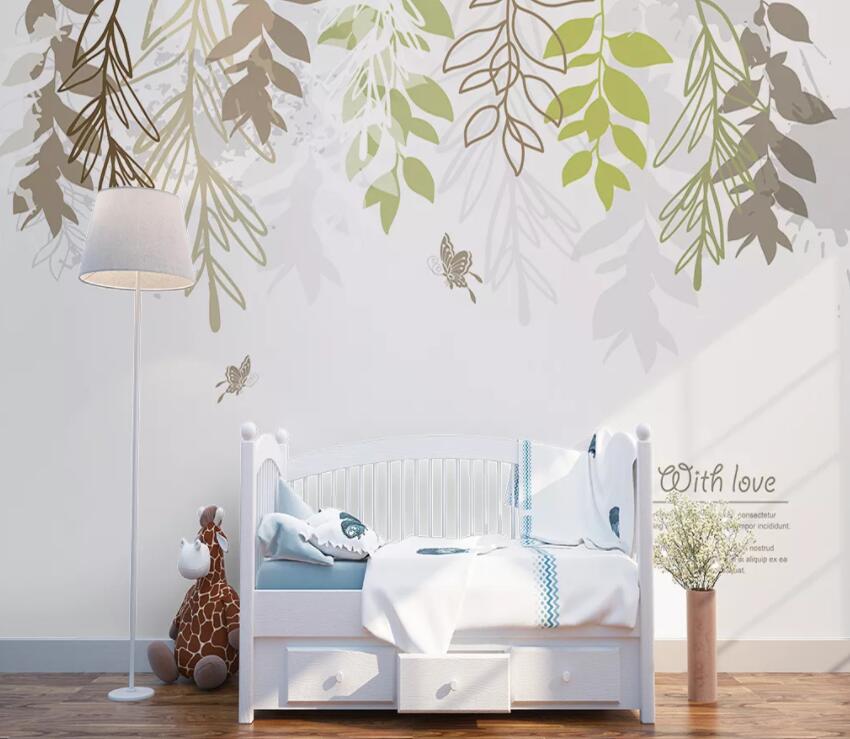 3D Small Leaves 674 Wall Murals Wallpaper AJ Wallpaper 2