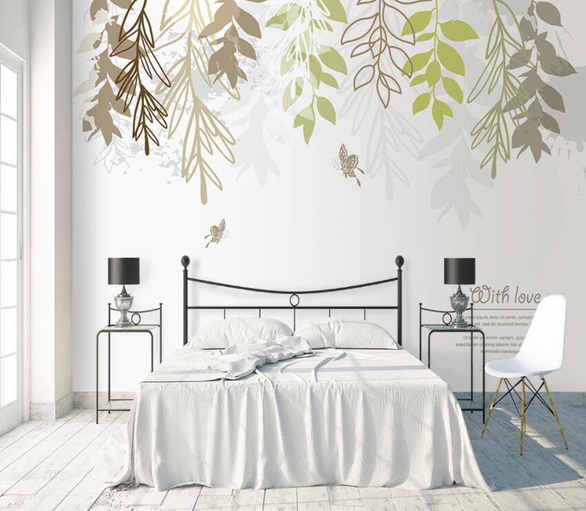3D Small Leaves 674 Wall Murals Wallpaper AJ Wallpaper 2