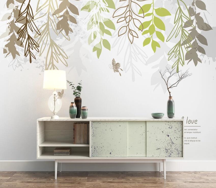 3D Small Leaves 674 Wall Murals Wallpaper AJ Wallpaper 2