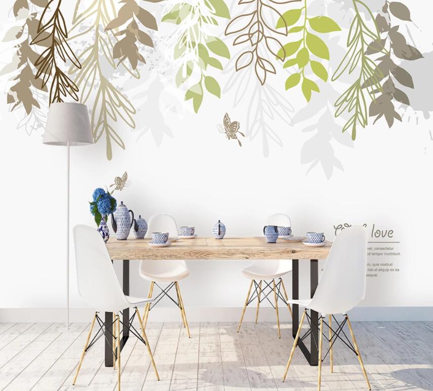 3D Small Leaves 674 Wall Murals Wallpaper AJ Wallpaper 2