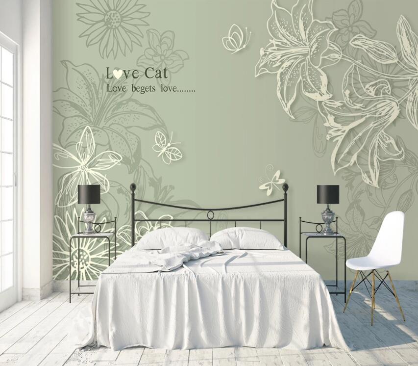 3D Flower Stripe 673 Wall Murals Wallpaper AJ Wallpaper 2