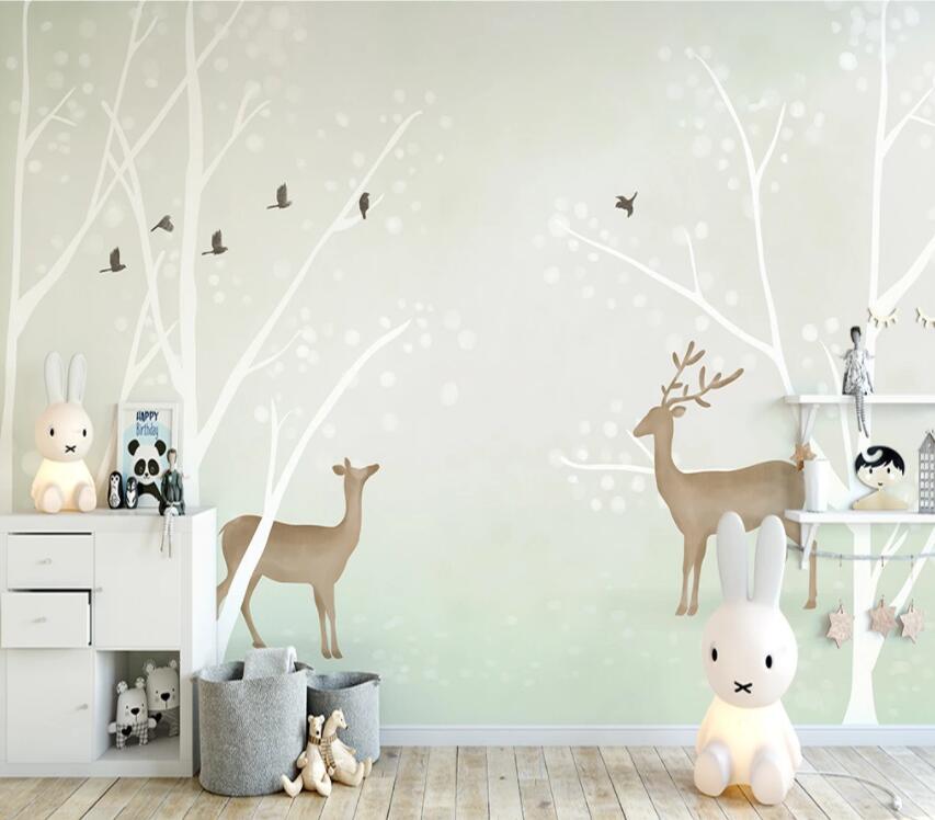 3D Deer Forest 672 Wall Murals Wallpaper AJ Wallpaper 2