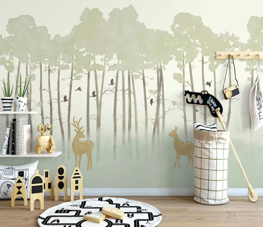 3D Misty Woods 666 Wall Murals Wallpaper AJ Wallpaper 2
