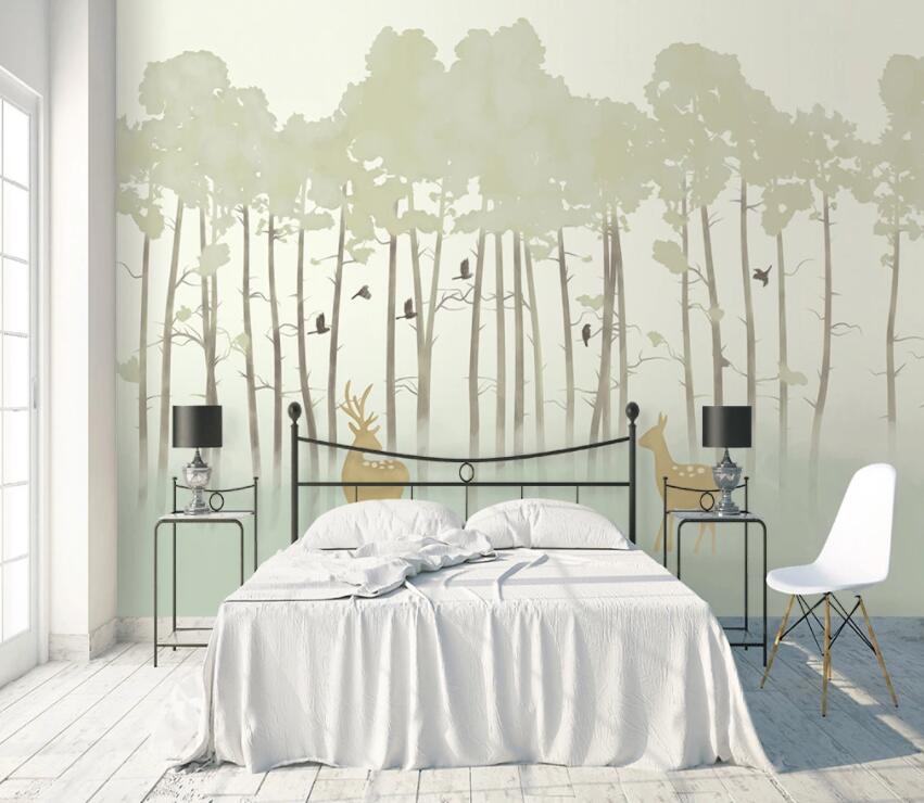 3D Misty Woods 666 Wall Murals Wallpaper AJ Wallpaper 2