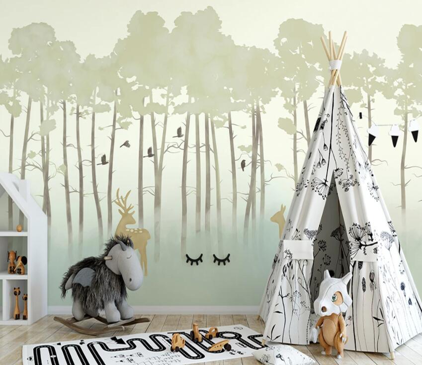 3D Misty Woods 666 Wall Murals Wallpaper AJ Wallpaper 2