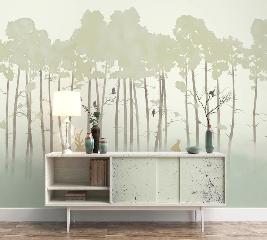 3D Misty Woods 666 Wall Murals Wallpaper AJ Wallpaper 2