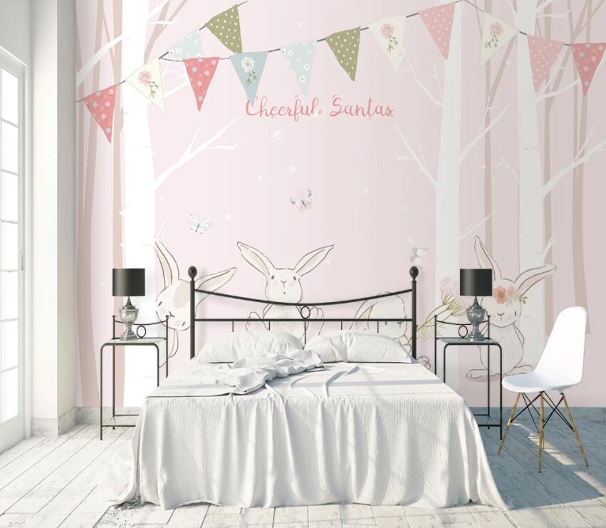 3D White Rabbit 651 Wall Murals Wallpaper AJ Wallpaper 2