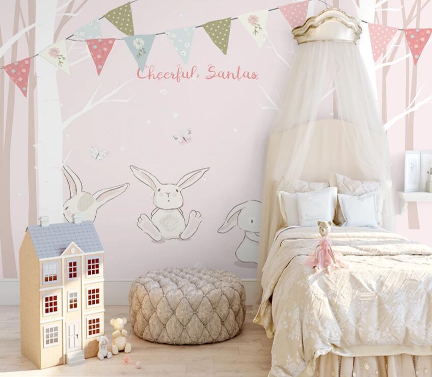 3D White Rabbit 651 Wall Murals Wallpaper AJ Wallpaper 2