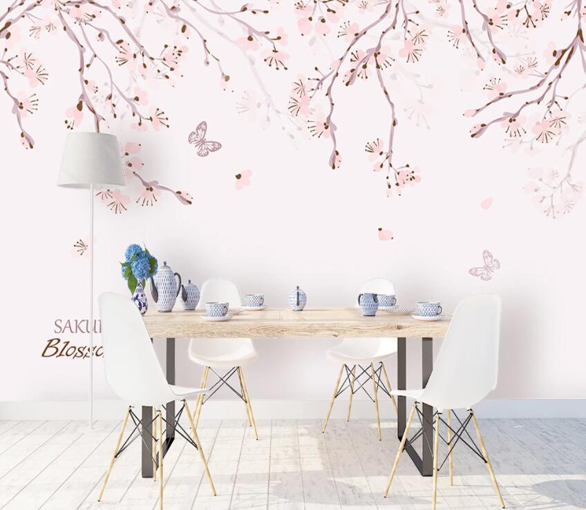 3D Flower Butterfly 647 Wall Murals Wallpaper AJ Wallpaper 2