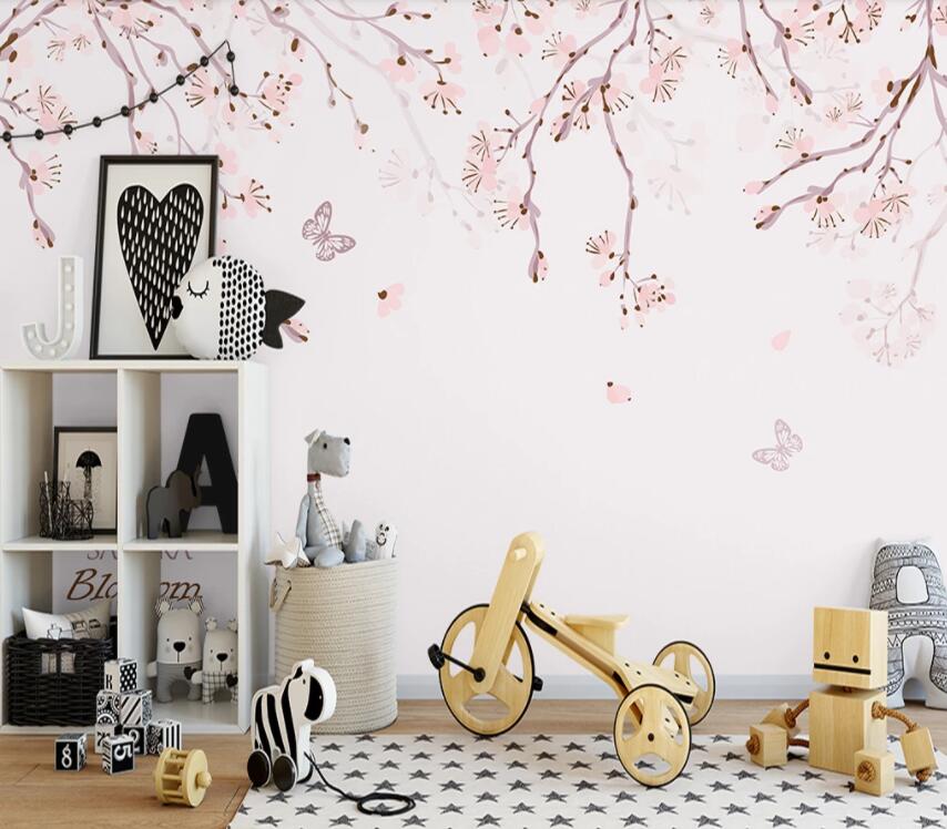 3D Flower Butterfly 647 Wall Murals Wallpaper AJ Wallpaper 2