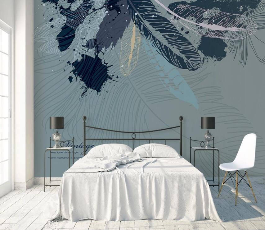 3D Graffiti Feather 645 Wall Murals Wallpaper AJ Wallpaper 2