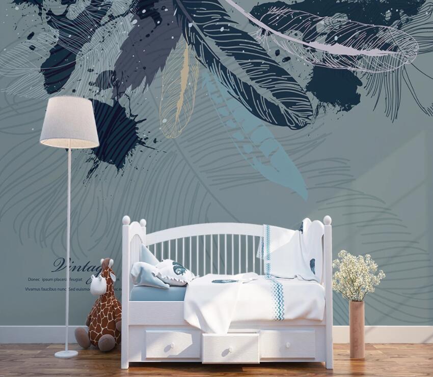 3D Graffiti Feather 645 Wall Murals Wallpaper AJ Wallpaper 2