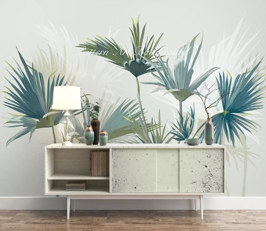 3D Green Leaf 1964 Wall Murals Wallpaper AJ Wallpaper 2