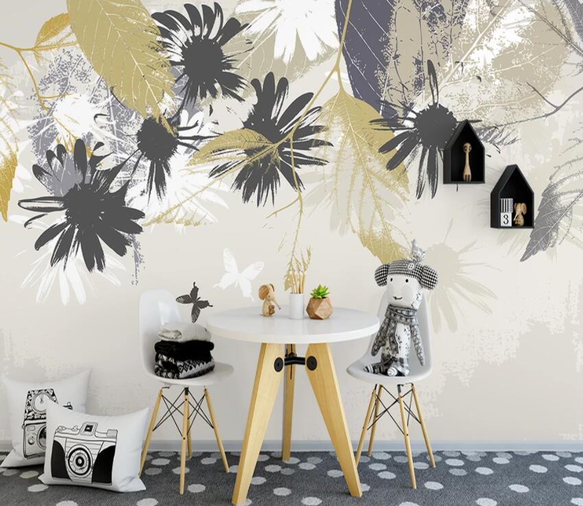 3D Graffiti Leaves 630 Wall Murals Wallpaper AJ Wallpaper 2