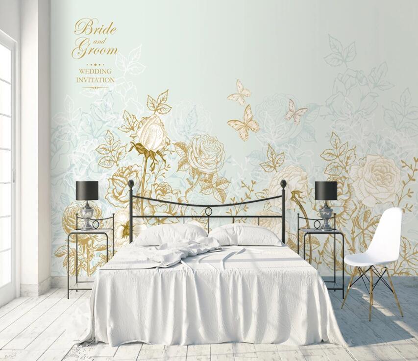 3D Flower Butterfly 624 Wall Murals Wallpaper AJ Wallpaper 2