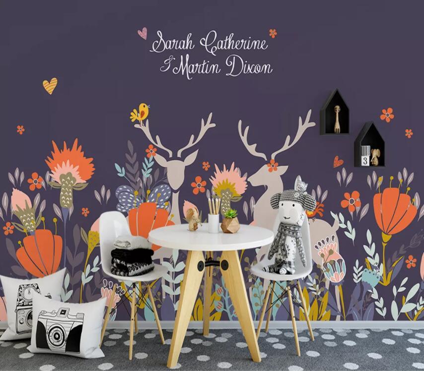 3D Butterfly Fawn 618 Wall Murals Wallpaper AJ Wallpaper 2