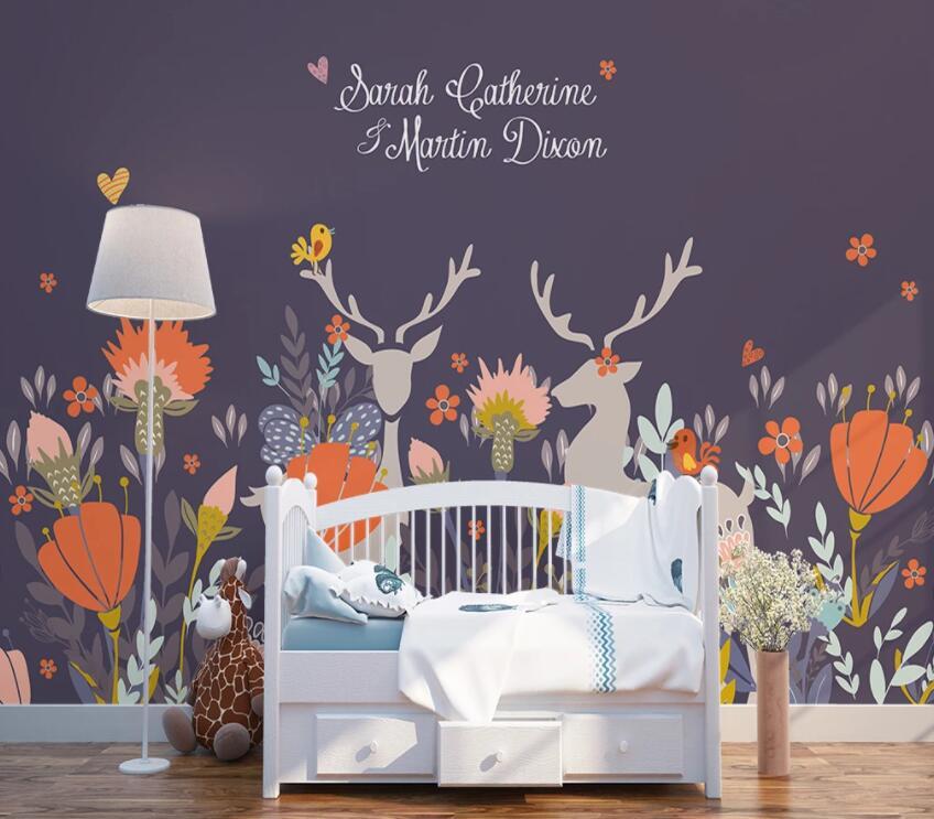 3D Butterfly Fawn 618 Wall Murals Wallpaper AJ Wallpaper 2