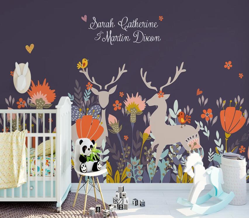 3D Butterfly Fawn 618 Wall Murals Wallpaper AJ Wallpaper 2