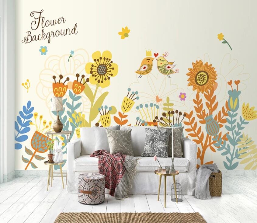 3D Flower Bee 1942 Wall Murals Wallpaper AJ Wallpaper 2