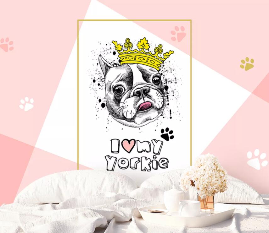 3D Puppy Crown 600 Wall Murals Wallpaper AJ Wallpaper 2